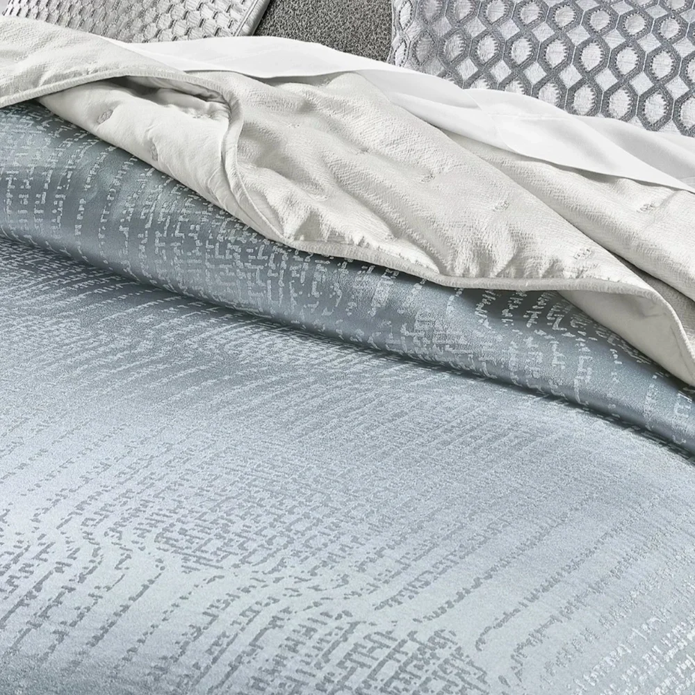 NIB $470 [ King ] Faded Geometric Duvet‎ for Hudson Park in Slate